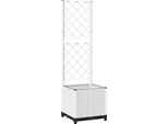 Vidaxl Fioriera Con Traliccio Bianco 40X40X136 Cm Pp