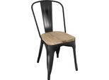 Sedia Bolero Bistro Nera Con Cuscino In Legno (4 Pezzi)