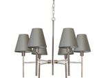 Casa Padrino Lampadario Argento/Grigio Ø 67,8 X H. 44,5 Cm - Lampadario Rotondo In Metallo Con Paralumi - Lampadario Da Salotto - Luci - Mobili - Interni
