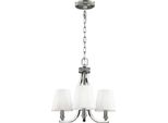 Casa Padrino Lampadario Liberty Argento / Bianco Ø 45,7 X H. 40,6 Cm - Lampadario Rotondo In Metallo - Lampadario Da Salotto Barocco & Liberty - Luci Barocche & Liberty