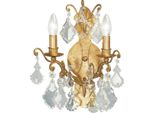 Casa Padrino Lampada Da Parete Barocca In Oro Antico 35 X 16 X H. 40 Cm - Elegante Lampada Da Parete In Cristallo - Lampada Da Parete Da Salotto In Stile Barocco - Luci Barocche - Qualità Lussuosa - Italy