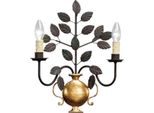 Casa Padrino Lampada Da Parete Barocca Nero/Oro 33 X 14 X H. 40 Cm - Elegante Lampada Da Parete In Cristallo - Lampada Da Parete In Stile Barocco - Luci Barocche - Qualità Lussuosa - Italy
