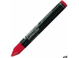 Pastelli A Cera Colorati Staedtler Lumocolor Permanent Red (12 Pezzi)