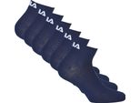 Fila Unisex Quarter Socks, Confezione Da 6 - Calzini Corti, Allenamento, Sport, Logo (2X 3 Paia) Blu 39-42