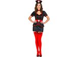Costume Da Infermiera Per Donna Costume Di Halloween Nero-Rosso - M