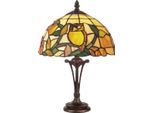 Casa Padrino Luxury Tiffany Table Lamp Multicolore Ø 25 X H. 47 Cm - Lampada Tiffany Da Tavolo Rotonda - Lampada Tiffany Da Sgabello - Interni - Luci - Luci Tiffany