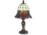 Casa Padrino Luxury Tiffany Stool Lamp Multicolore Ø 19,5 X H. 37 Cm - Lampada Da Tavolo Tiffany - Lampada Da Tavolo Tiffany - Luci Tiffany - Luci - Interni