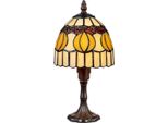 Casa Padrino Luxury Tiffany Stool Lamp Multicolore Ø 15 X H. 29 Cm - Lampada Da Tavolo Tiffany Rotonda - Lampada Da Tavolo Tiffany - Interni - Luci - Luci Di Tiffany