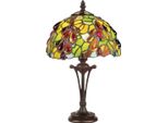 Casa Padrino Lampada Sgabello Tiffany Multicolore Ø 20 X H. 38 Cm - Lampada Tiffany Da Tavolo Con Paralume Rotondo In Vetro - Lampada Tiffany Da Tavolo - Luci - Luci Tiffany