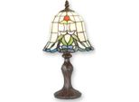 Casa Padrino Luxury Tiffany Stool Lamp Multicolore Ø 19,5 X H. 36,5 Cm - Lampada Da Tavolo Tiffany - Lampada Da Scrivania Tiffany - Luci Tiffany - Luci - Interni