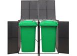 Contenitore Per Rifiuti Da 2 Tonnellate Nero 140X80X117 Cm In Poly Rattan