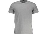 Napapijri Maglietta Con Ricamo Del Logo A Girocollo A Manica Corta Grigio : Taglia - 2XL Taglia: 2XL