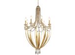 Casa Padrino Lampadario Barocco Oro Ø 55 X H. 98 Cm - Magnifico Lampadario Da Salotto In Stile Barocco - Qualità Lussuosa - Italy