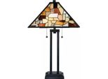 Casa Padrino Lampada Da Tavolo Tiffany Nero / Multicolore 43,5 X 43,5 X H. 73 Cm - Lampada Da Tavolo Tiffany - Luci Tiffany - Interni - Luci - Luci Tiffany