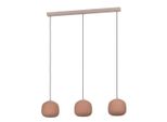 Lampada A Sospensione Cominio Acciaio Taupe E27 3X40W L:88,5Cm L:18,5Cm H:110Cm Dimmerabile