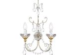 Casa Padrino Lampada Da Parete Barocca Argento Antico / Oro Antico 35 X 13 X H. 49 Cm - Lampada Da Parete In Stile Barocco Con Vetro In Cristallo Swarovski - Luci Barocche - Qualità - Italy