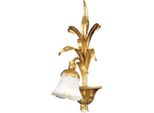 Casa Padrino Lampada Da Parete Barocca Oro Con Patina / Bianco 22 X 25 X H. 49 Cm - Elegante Lampada Da Parete In Stile Barocco Con Pregiato Vetro Di Murano - Luci Barocche - Qualità - Italy