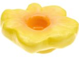 Portacandele In Ceramica Fiore Giallo