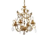 Casa Padrino Lampadario Barocco In Cristallo Oro Antico / Argento Antico Ø 45 X H. 55 Cm - Magnifico Lampadario Da Salotto In Stile Barocco - Qualità Lussuosa - Italy