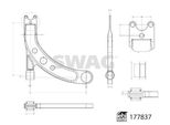 Swag 33 10 4323 Braccio Trasversale Anteriore Destro Inferiore Per Fiat 500X (334) Braccio Triangolare (Nkw)