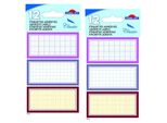 24 Etichette Adesive Per La Scuola - Effetto Quaderno Quadrato - Tonalità Rosa