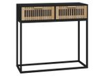 Tavolo Consolle Nero 80X30X75 Cm In Legno E Ferro