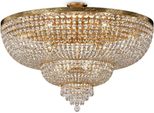 Casa Padrino Lampadario Barocco In Cristallo Oro Antico Ø 100 X H. 68,8 Cm - Lampadario Barocco Rotondo - Lampadario Barocco Da Salotto - Nobile & Magnifico