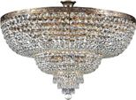 Casa Padrino Lampadario Barocco In Cristallo Oro Antico Ø 80 X H. 56,7 Cm - Lampadario Barocco Rotondo - Lampadario Barocco Da Salotto - Nobile & Magnifico