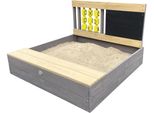 Axi | Kitty - Sabbiera Con Panchina | Sabbiera Con Spazio Di Archiviazione E Coperchio Grigio, Marrone | Sabbiera In Legno, Legno Di Hemlock | Facile Da Costruire, Conservare | Da 3 Anni
