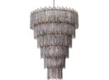 Casa Padrino Lampadario Grigio / Ottone Ø 116 X H. 153 Cm - Lampadario Rotondo In Vetro - Lampadario Da Salotto - Lampadario Per Hotel - Mobili - Interni