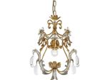 Casa Padrino Lampadario Barocco In Oro Antico / Argento Antico Ø 40 X H. 45 Cm - Magnifico Lampadario Da Salotto In Stile Barocco - Lampadario Da Hotel In Stile Barocco - Qualità Lussuosa - Italy