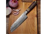 Coltello Da Cucina In Damasco KA-14041 - Santoku/Brown KP14041