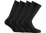 Rohner Basic Calzini Unisex, Confezione Da 4 Pezzi - Bambù, Calzini Corti Neri 35-38