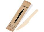 100 Coltelli Di Legno Da 16,5 Cm Confezionati Singolarmente