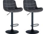 Clp Set Di 2 Sgabelli Da Bar Tover Girevoli A 360° E Regolabili In Altezza, Velluto Nero