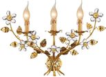 Casa Padrino Lampada Da Parete Barocca Oro Con Patina 52 X 20 X H. 35 Cm - Elegante Lampada Da Parete In Stile Barocco Con Pregiato Vetro Di Murano - Luci Barocche - Qualità Lussuosa - Italy
