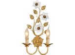 Casa Padrino Lampada Da Parete Barocca In Oro Con Patina 25 X 11 X H. 43 Cm - Elegante Lampada Da Parete In Stile Barocco Con Pregiato Vetro Di Murano - Luci Barocche - Qualità - Italy
