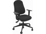 Sedia Da Lavoro In Tubero Nero Con Braccioli Regolabili Unisit Sisy/Br/It