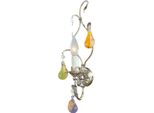 Casa Padrino Lampada Da Parete Barocca Argento Con Patina / Multicolore 16 X 13 X H. 42 Cm - Elegante Lampada Da Parete In Stile Barocco Con Pregiato Vetro Di Murano - Luci Barocche - Qualità - Italy