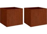 Vidaxl Fioriera 2 Pezzi 42X40X39 Cm Acciaio Corten