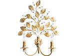 Casa Padrino Lampada Da Parete Barocca Oro/Bianco 45 X 17 X H. 60 Cm - Elegante Lampada Da Parete In Stile Barocco Con Vetro In Cristallo Swarovski - Luci Barocche - Qualità Lussuosa - Italy