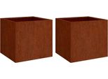 Vidaxl Fioriera 2 Pezzi 49X47X46 Cm Acciaio Corten