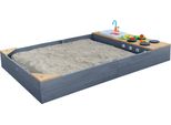 Axi Kelly Sabbiera In Legno Con Cucina Gioco Incl Lavandino E Accessori | Sabbiera Per Bambini Con Copertura Del Terreno E Copertura Protettiva In