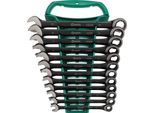 Set Di Chiavi Combinate A Cricchetto Sata, 12 Pezzi ST08032 Colore: Nero