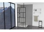 Schermo Doccia Marwell Dal Design Moderno 90 X 195 Cm Incl. Supporto A Soffitto - Doccia In Vetro Con Profilo A Parete Nero Opaco - Vetro Di Sicurezza Temperato Per La Massima Sicurezza - Installazione Su Piatto Doccia O Piastrelle