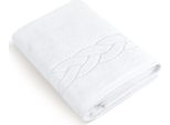Asciugamano In Spugna Con Motivo A Treccia - 70X140 Cm - Bianco