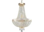 Casa Padrino Lampadario Barocco In Cristallo Oro Ø 40 X H. 81 Cm - Lampadario Barocco Rotondo - Lampadario Barocco Da Salotto - Nobile & Magnifico