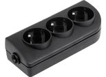 Elgotech GN-30-2 Sdoppiatore Per Cavo Di Prolunga A 3 Vie Con Messa A Terra, Nero
