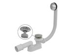 Set Di Scarico Alcadrain - Set Di Scarico E Troppopieno Per Vasca Da Bagno, Lunghezza 570 Mm, Click-Clack, Cromo A507CKM