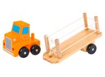 Camion In Legno Con Rimorchio E Blocchi Da Costruzione Per Bambini A Partire Dai 2 Anni, Giocattolo Educativo + Blocchi Da Costruzione Con Lettere E Numeri